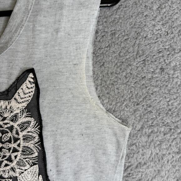 Mary Jane Tank Top Womens Small Gray Owl Print Festival Summer - Picture 4 of 11